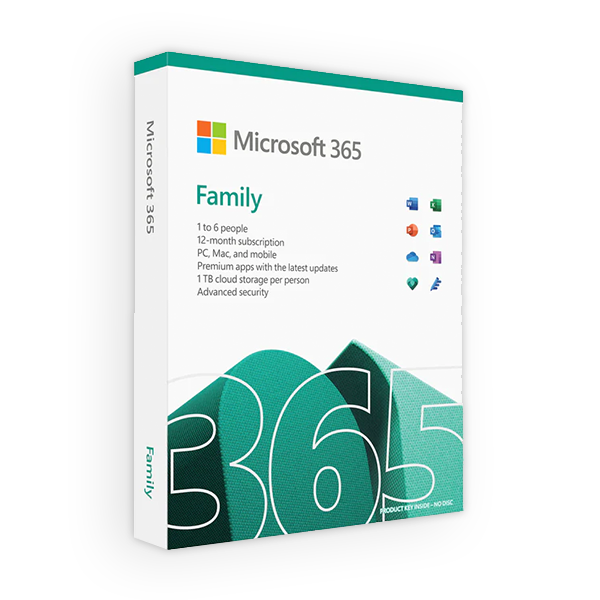 Microsoft 365 Family AllLng Sub PK Lic 1YR Online APAC EM C2R NR